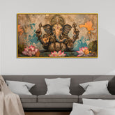 Antique Finish Ganesha Wall Frame – Timeless Art for Home